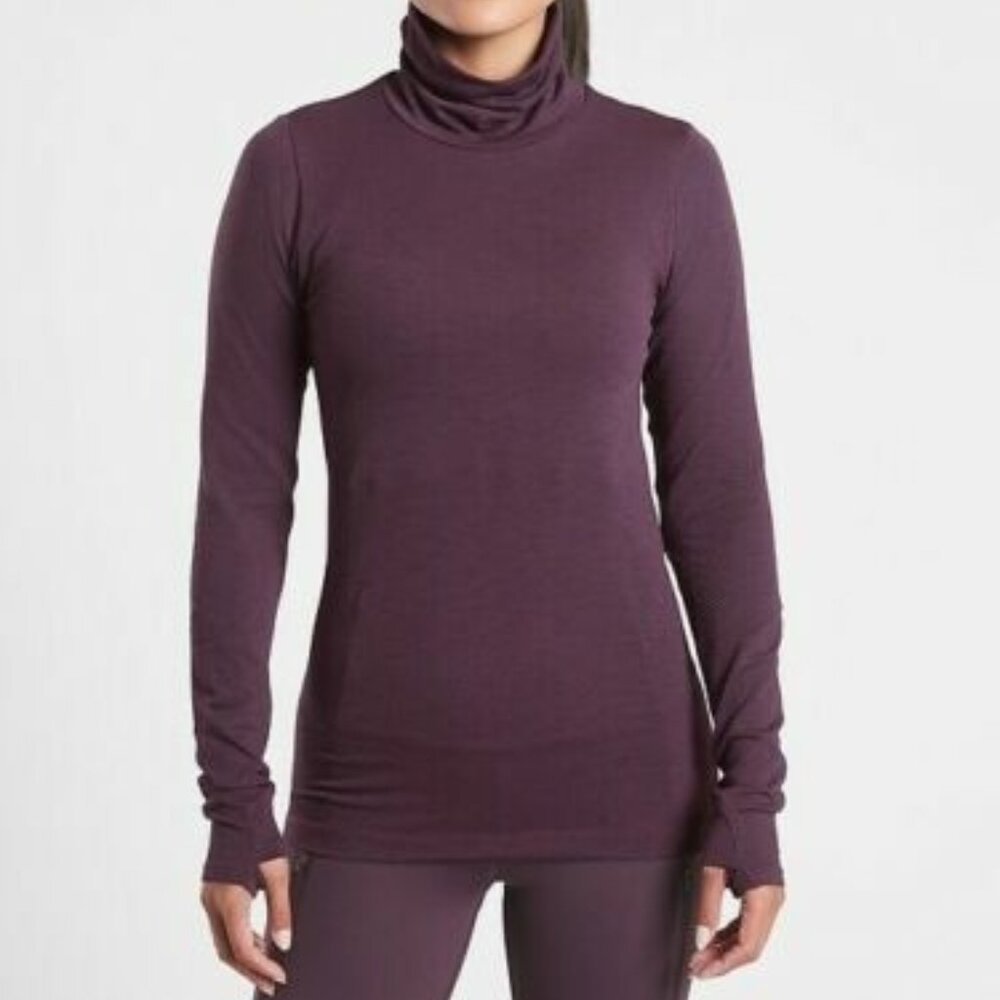 Athlete Agate Purple Flurry Blizzard Shine Turtleneck M